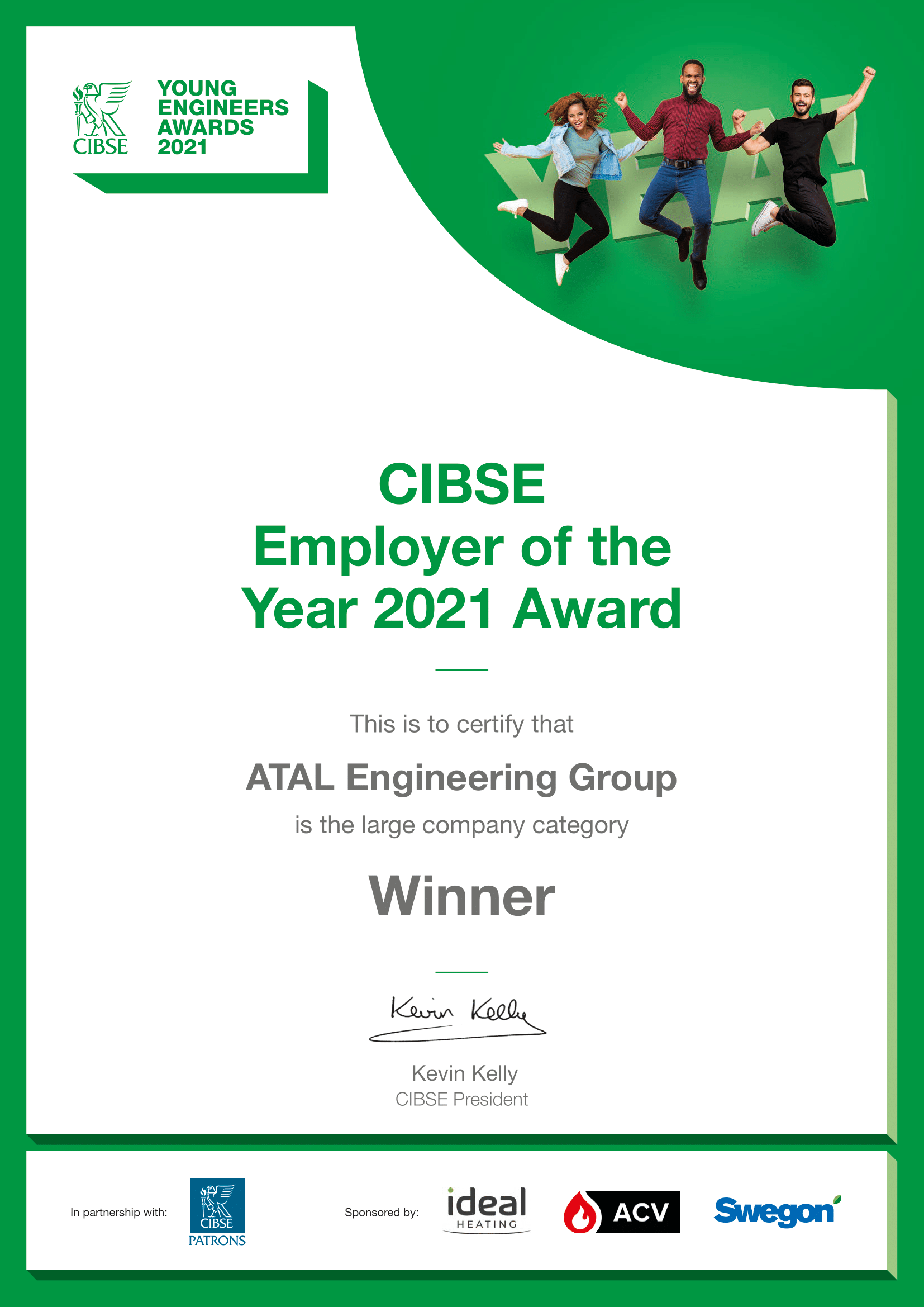 ATAL is the first company from Hong Kong to have won the Employer of the Year Award (Large Category) at CIBSE Young Engineers Awards 2021